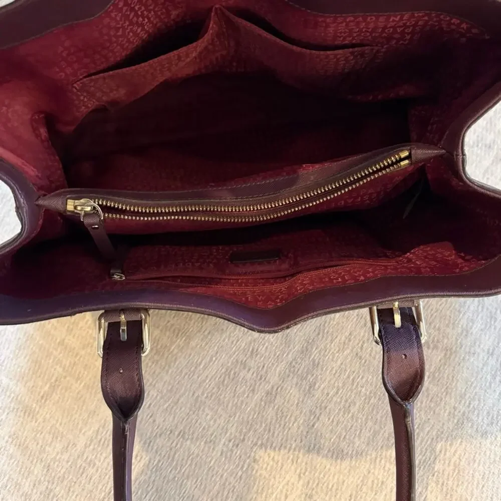 Kate Spade Cove Street Airel Large Leather Tote in Plum Purple